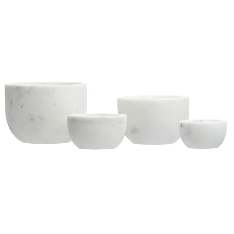 Creative Co-op White Marble Bowls (Set of 4) - Image 1